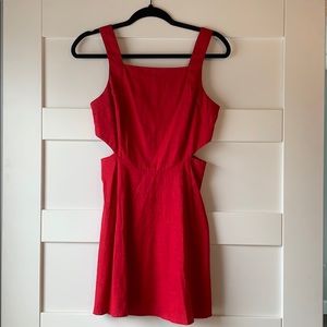 Red light weight cotton dress